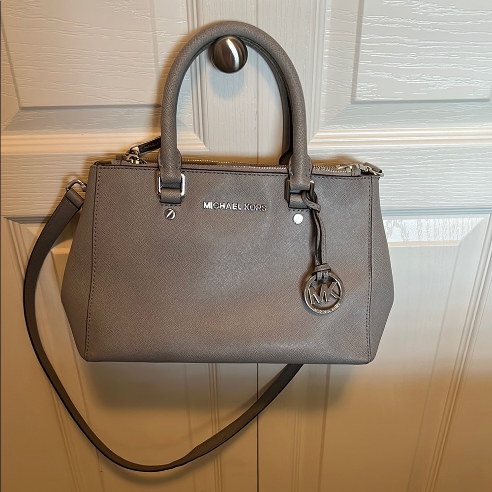 Michael Kors Gray Satchel Structured Saffiano